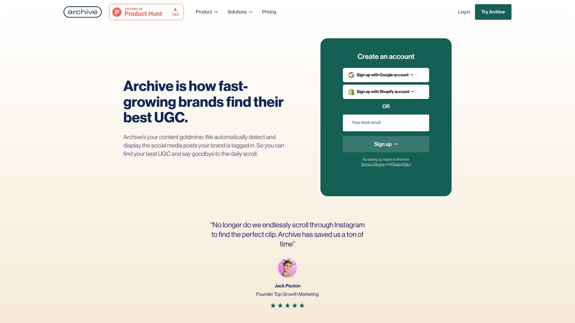 Archive screenshot