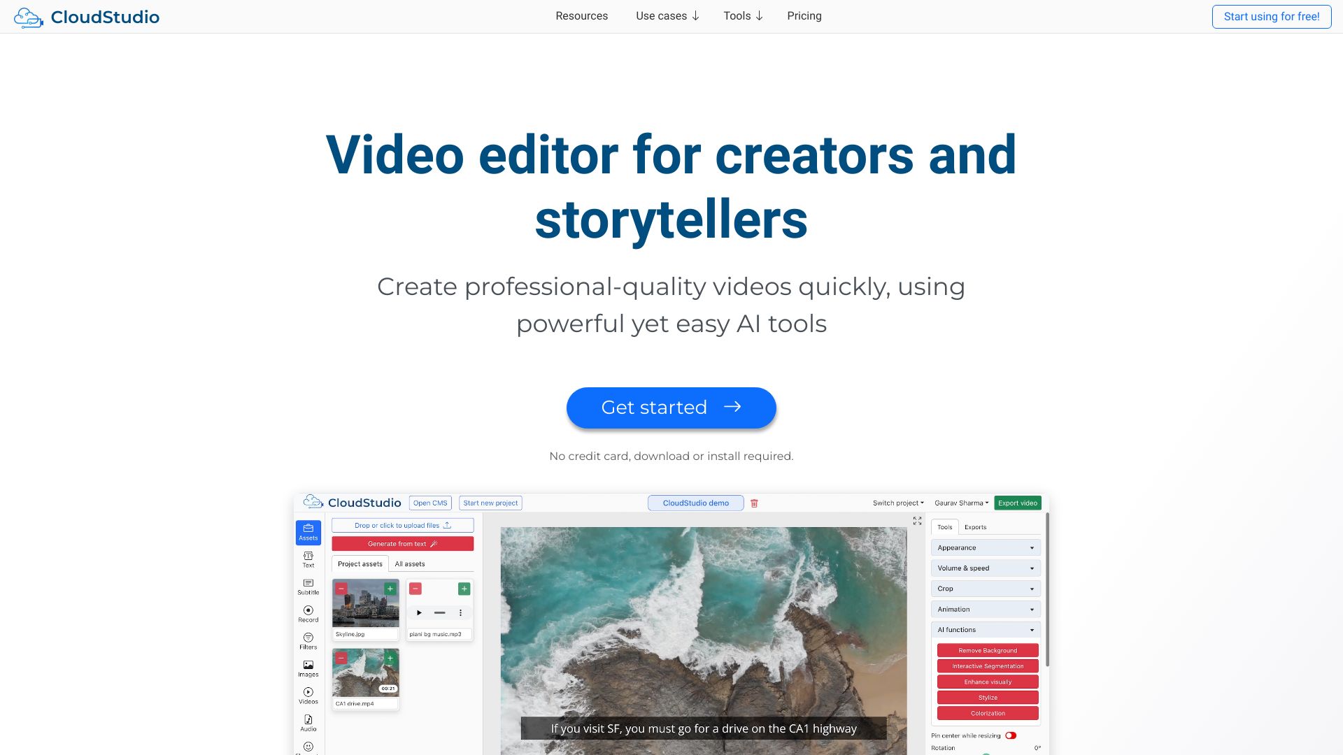 CloudStudio screenshot