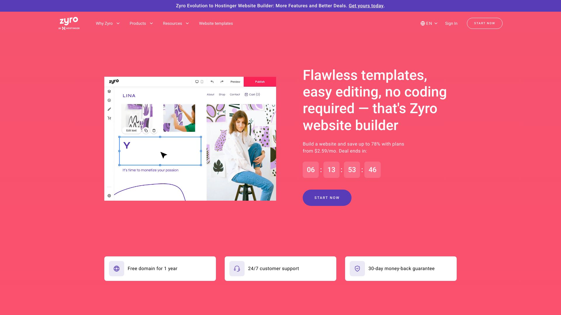 Hostinger Website Builder screenshot