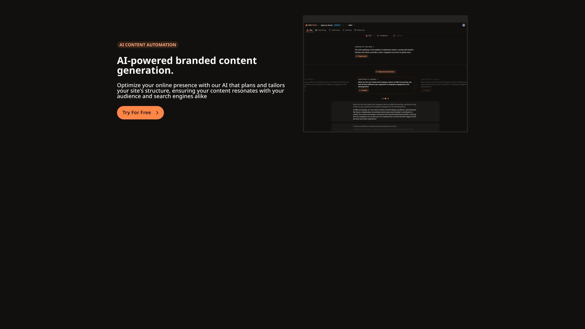 SiteForge screenshot