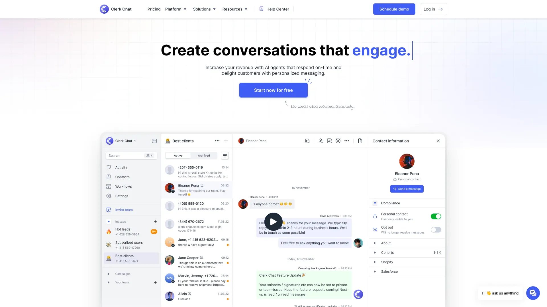Clerk Chat screenshot