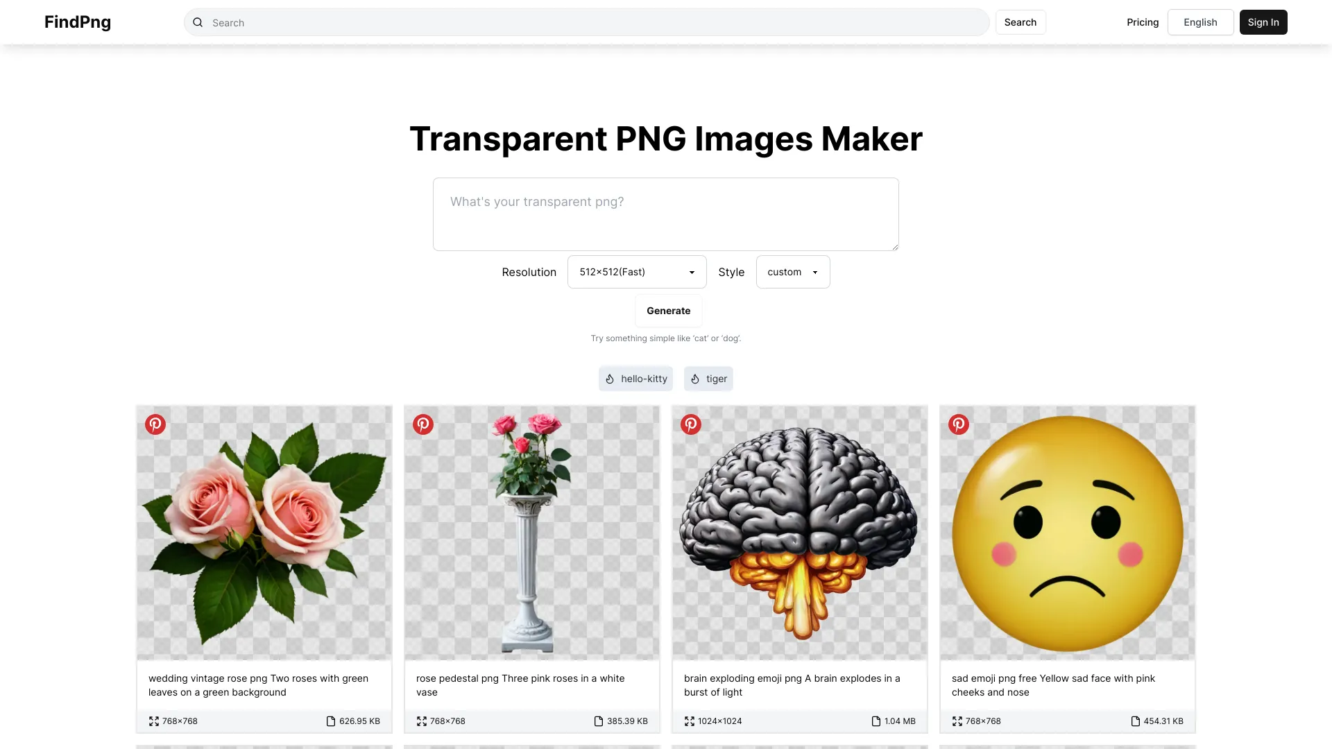 FindPng screenshot