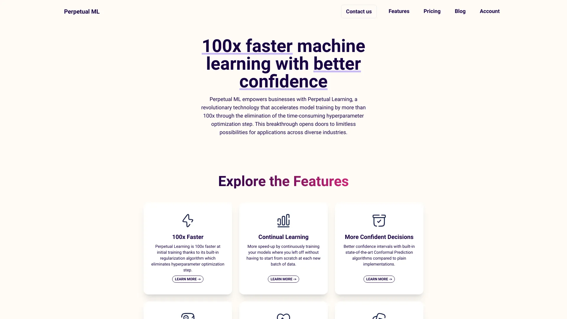 Perpetual ML screenshot