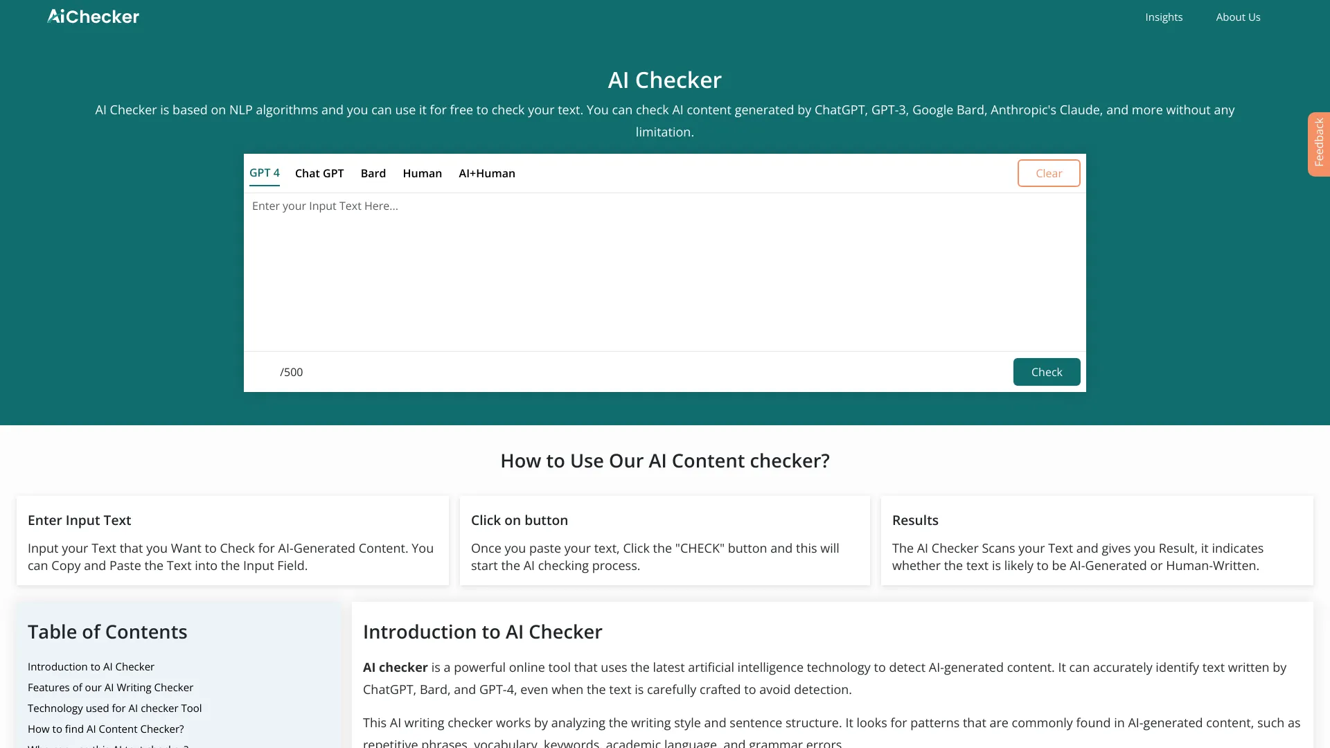 AI Checker screenshot