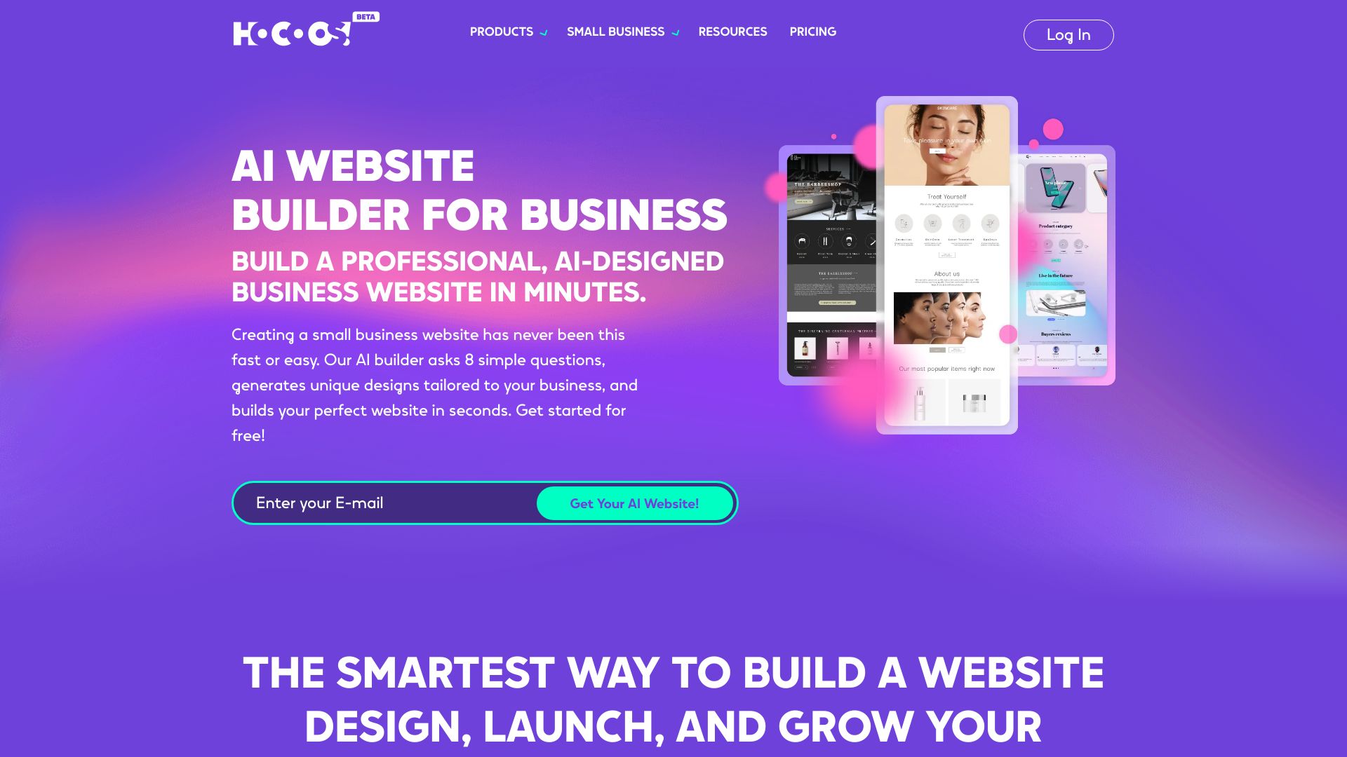 Hocoos AI Website Builder screenshot