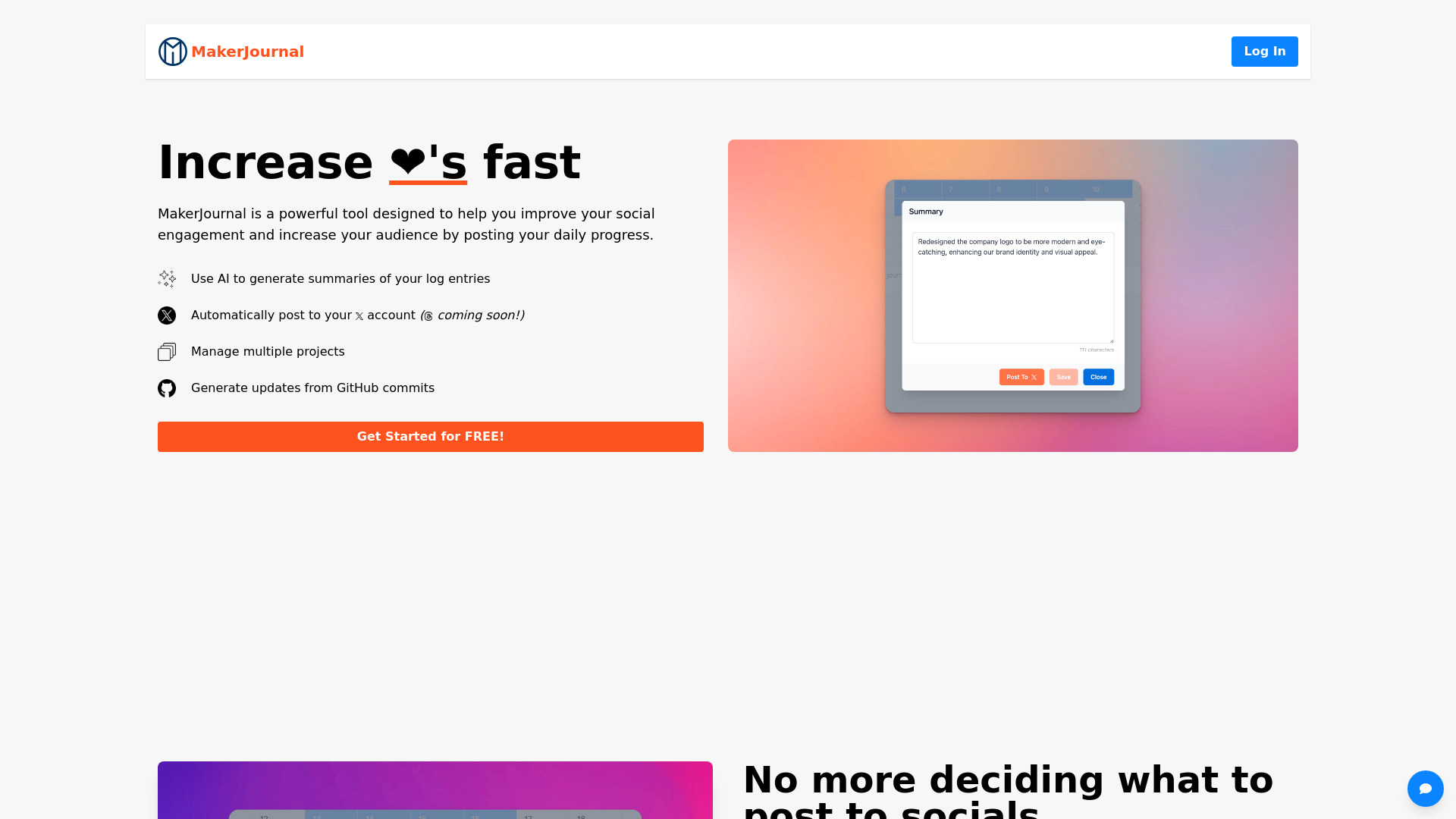 MakerJournal screenshot