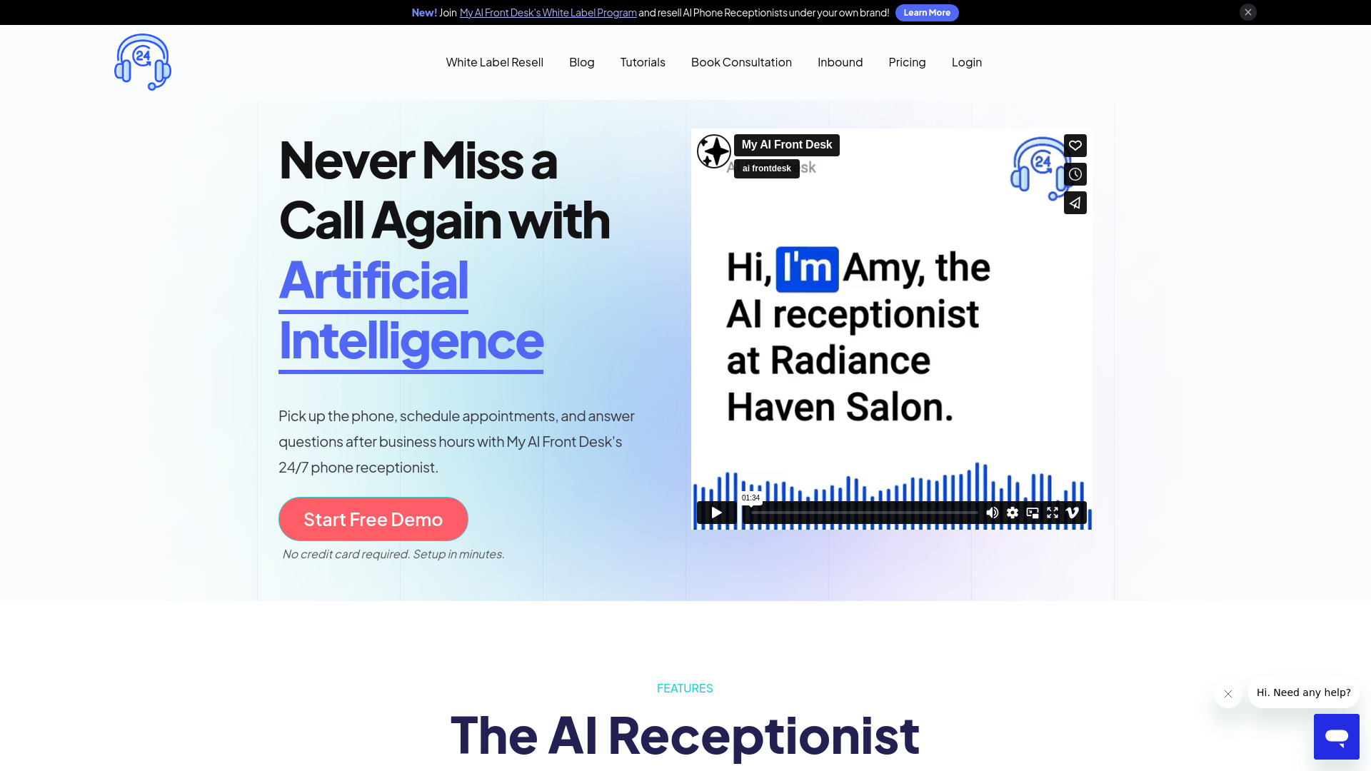 Frontdesk | AI Phone Receptionist screenshot