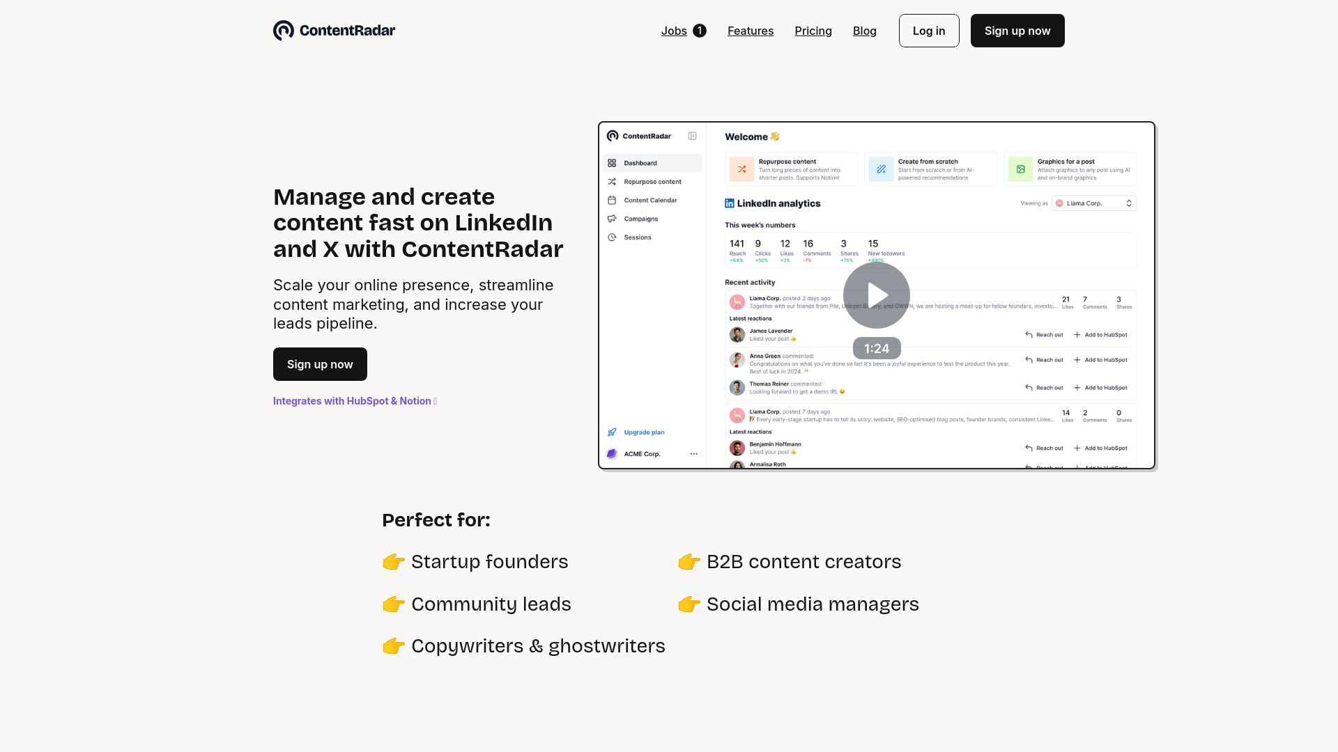 ContentRadar screenshot