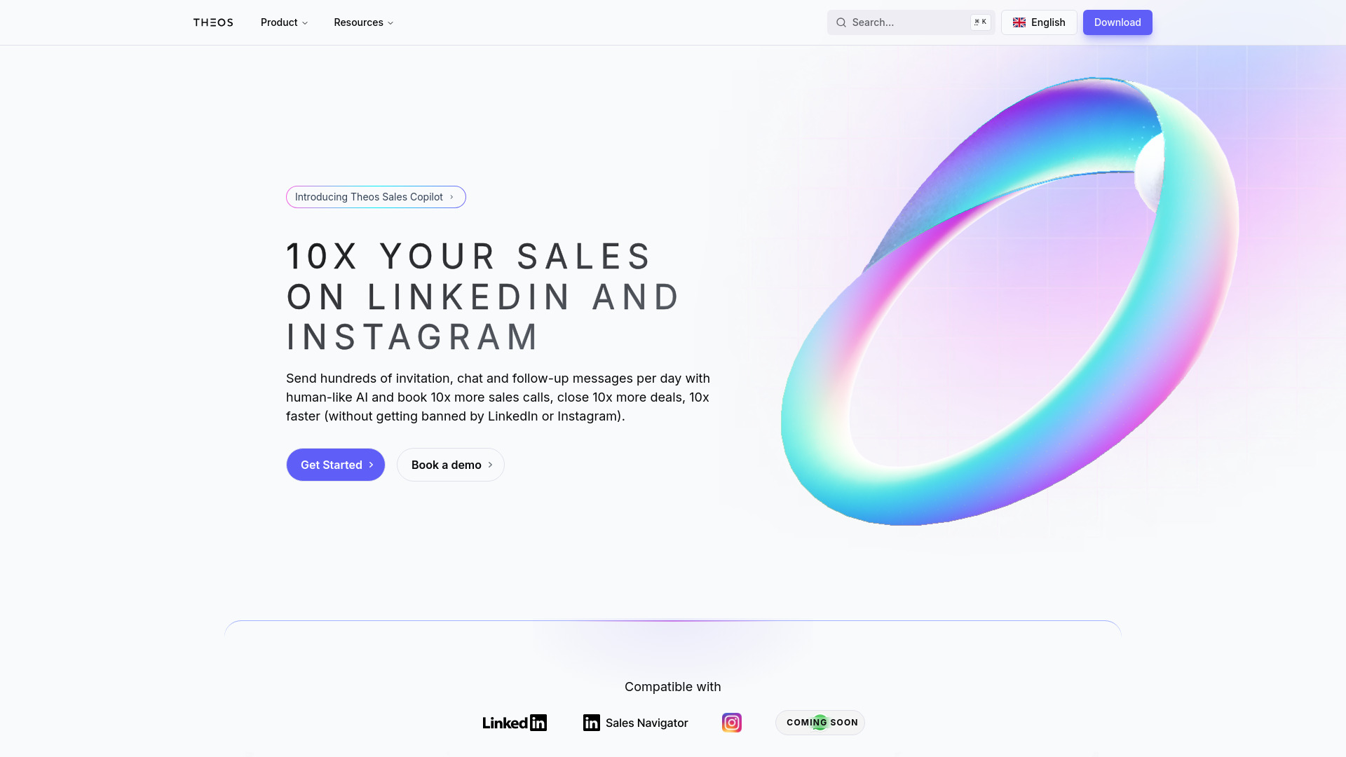 Theos Sales Copilot screenshot