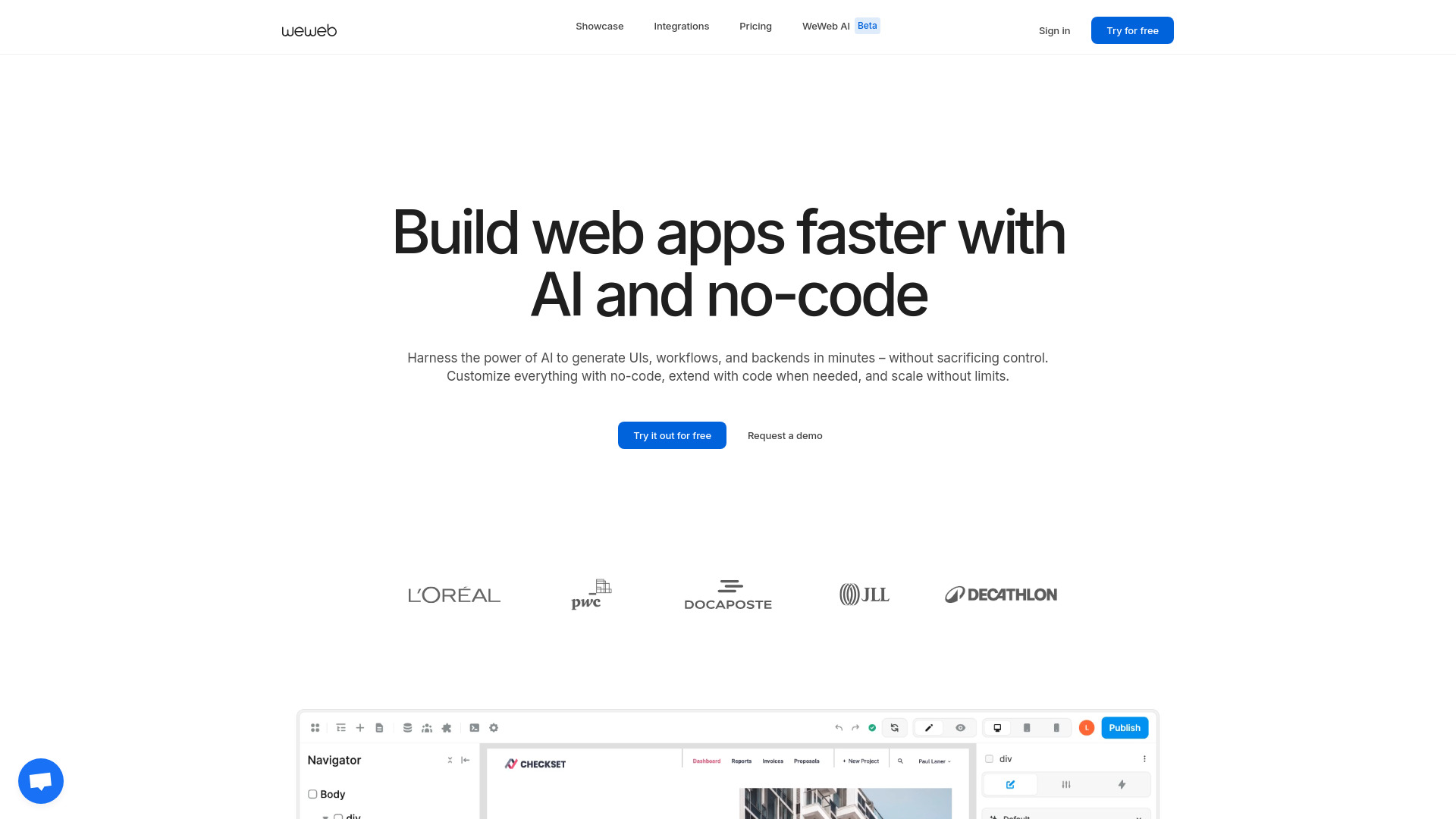 WeWeb screenshot