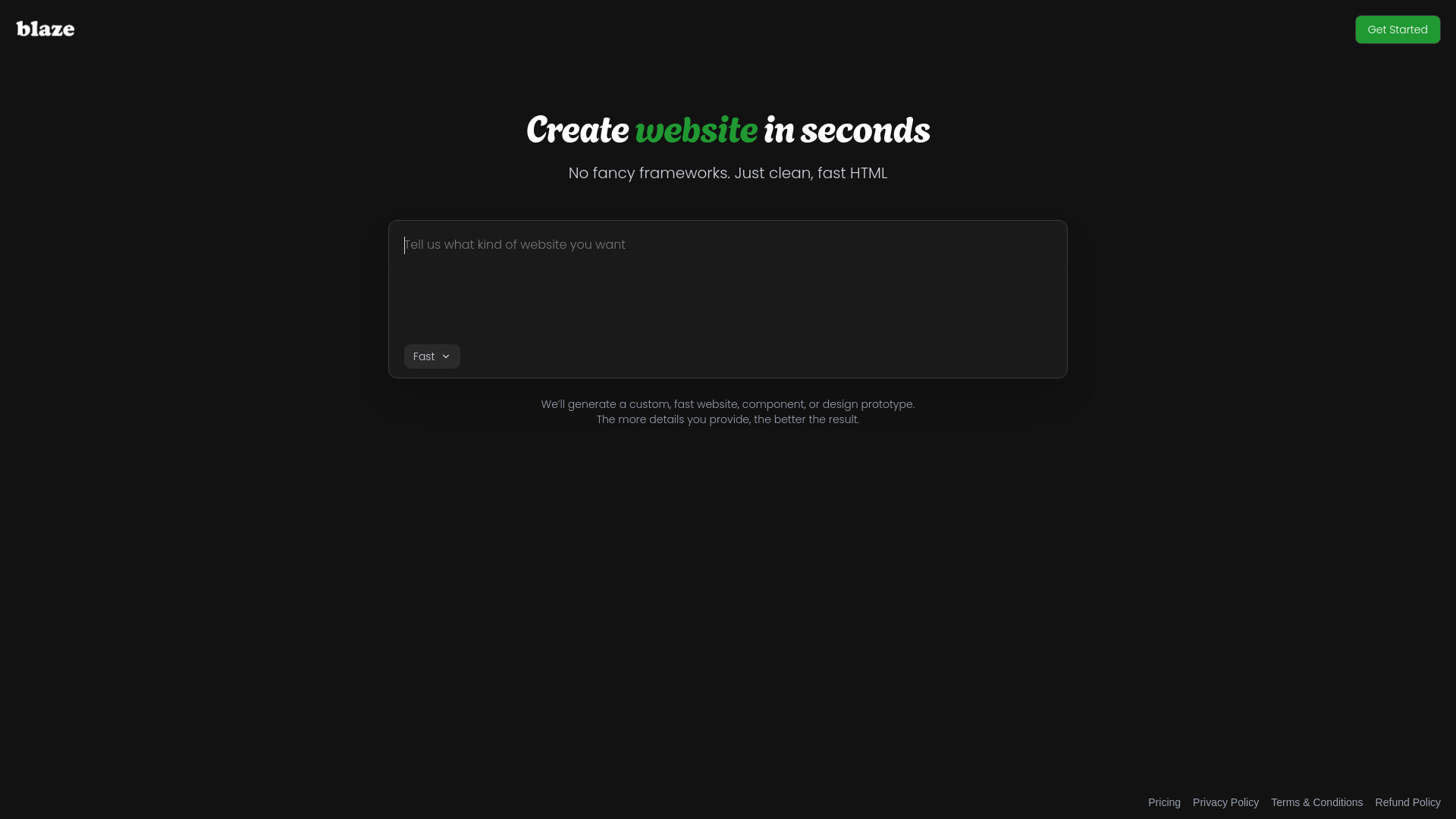 Blaze screenshot