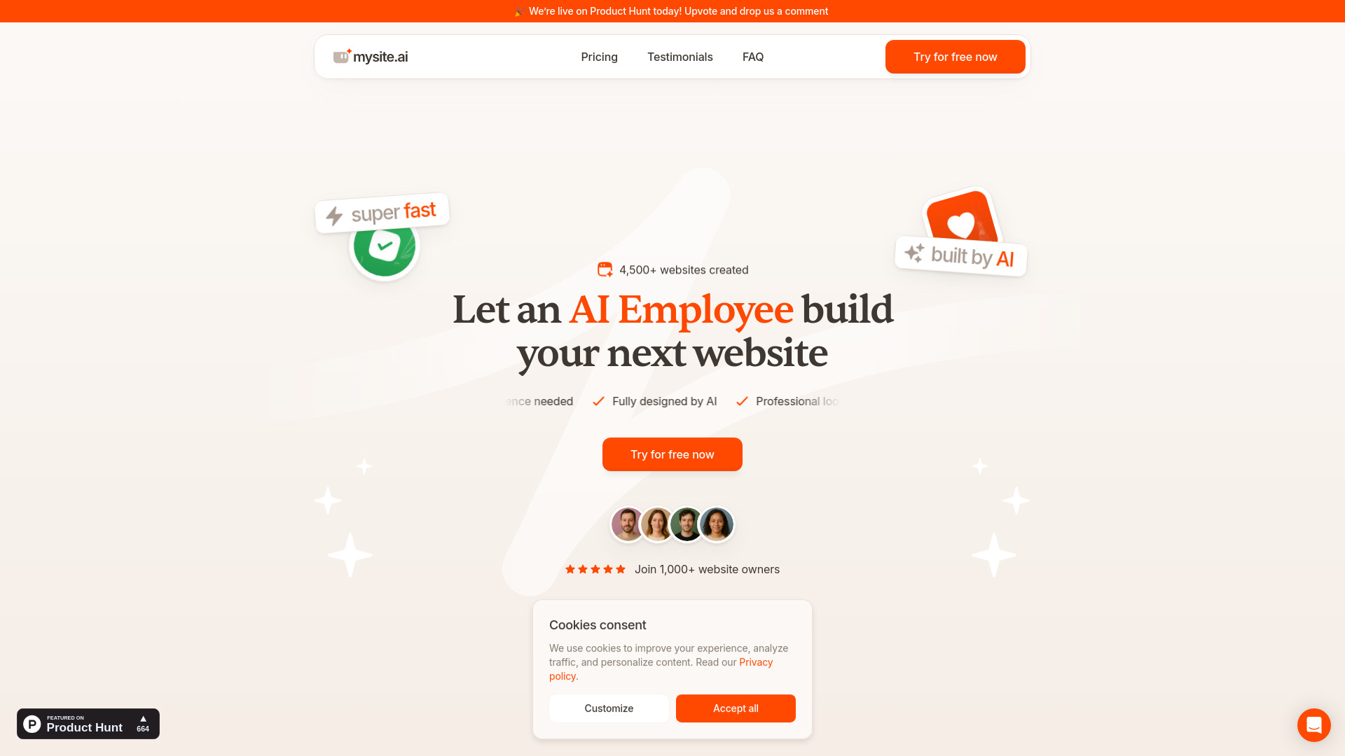 Mysite.ai screenshot