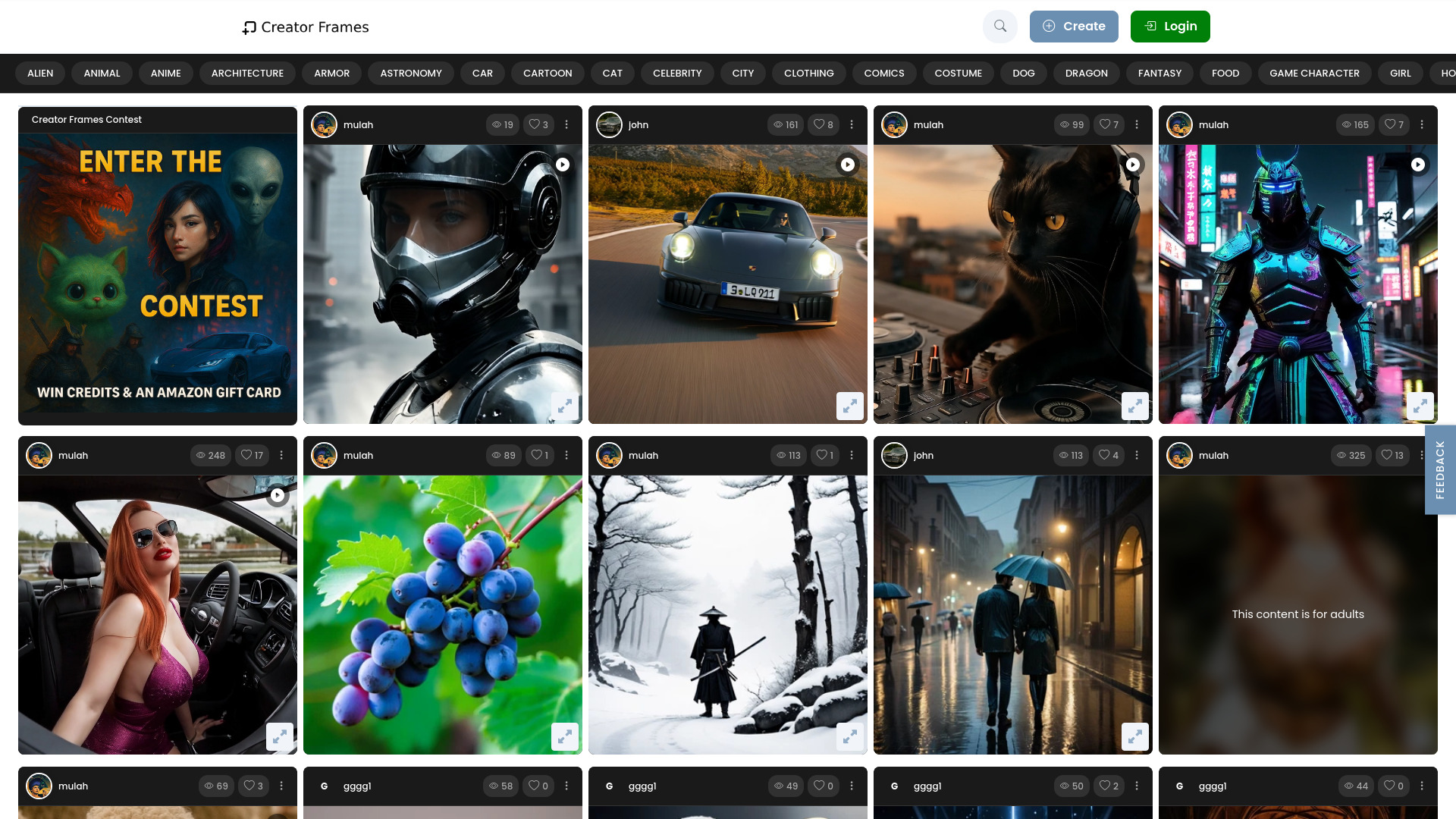 CreatorFrames.com screenshot