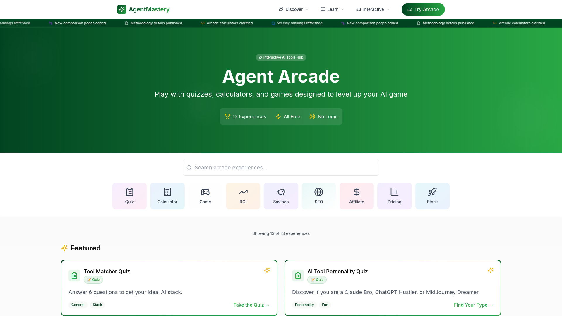 AgentMastery Arcade screenshot
