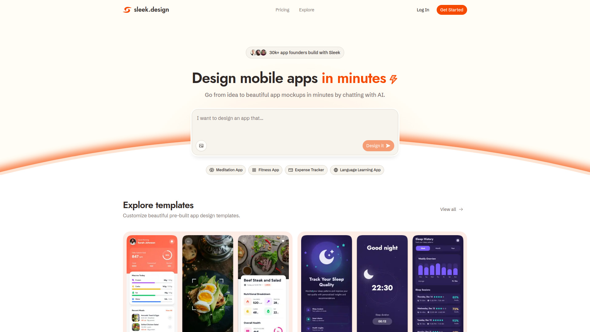 Sleek: AI Mobile App Designer screenshot