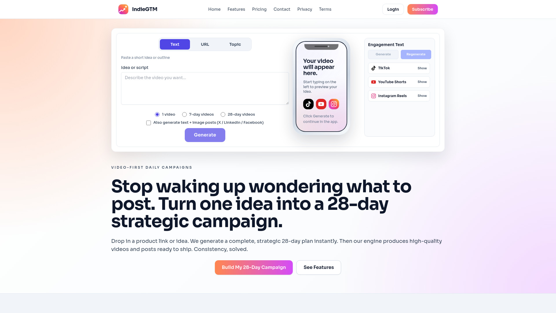 IndieGTM screenshot