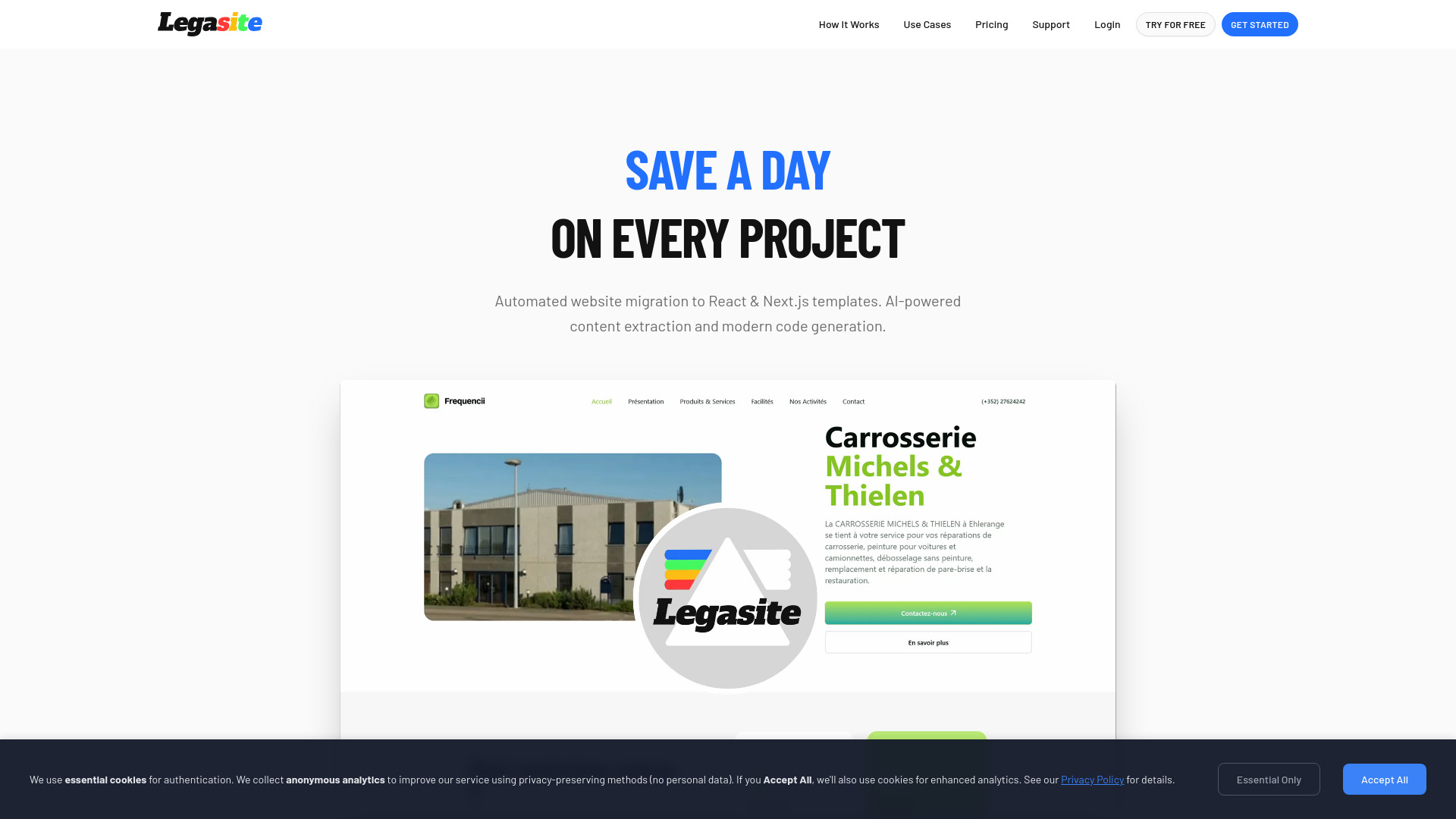 Legasite screenshot