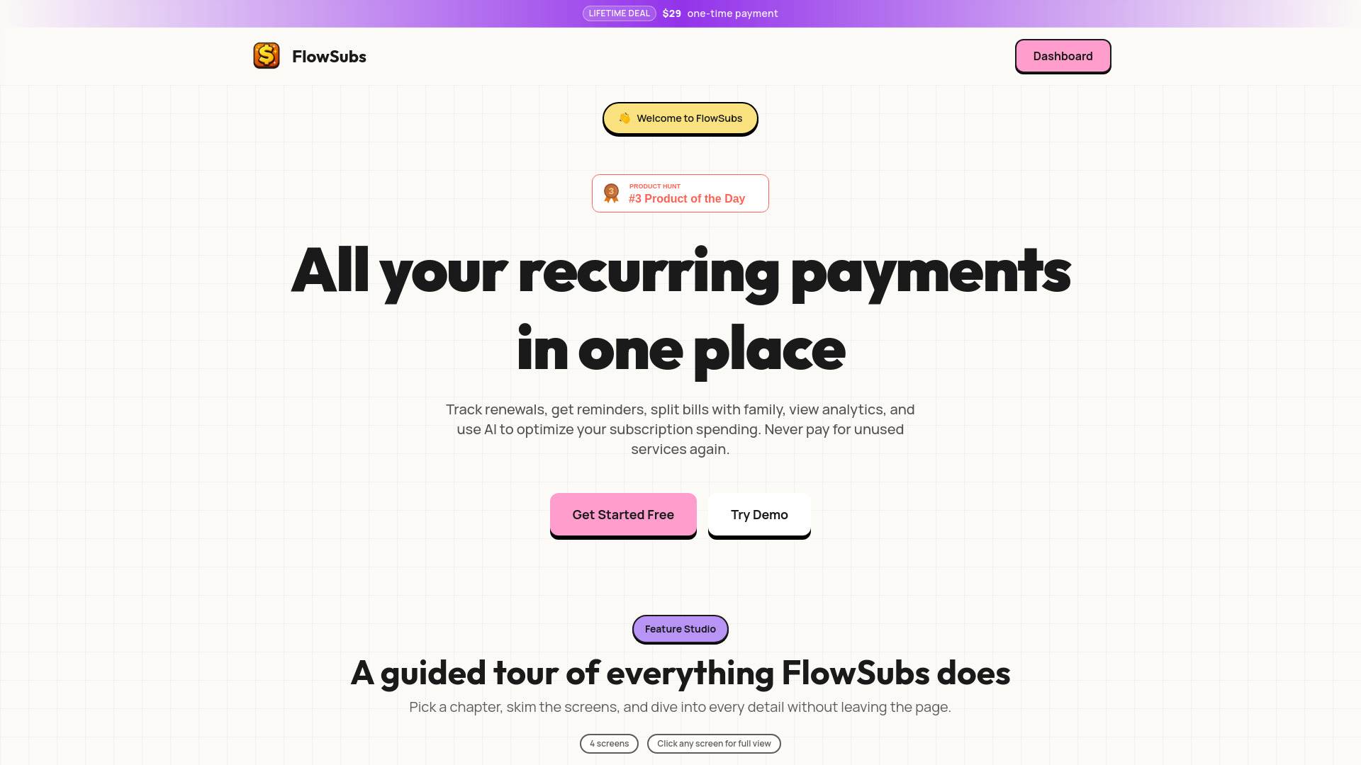 FlowSubs screenshot