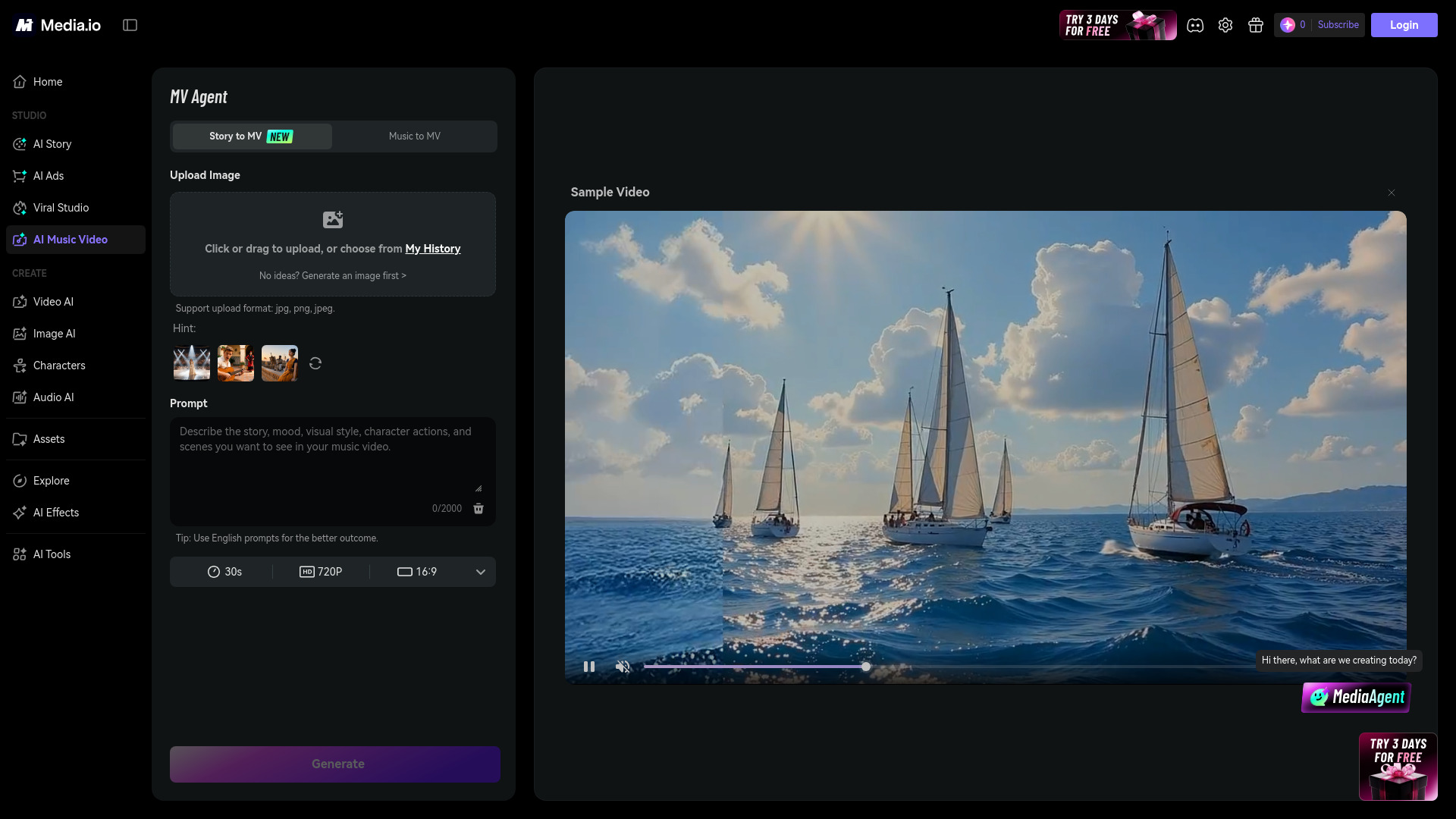Media.io AI Music Video Generator screenshot
