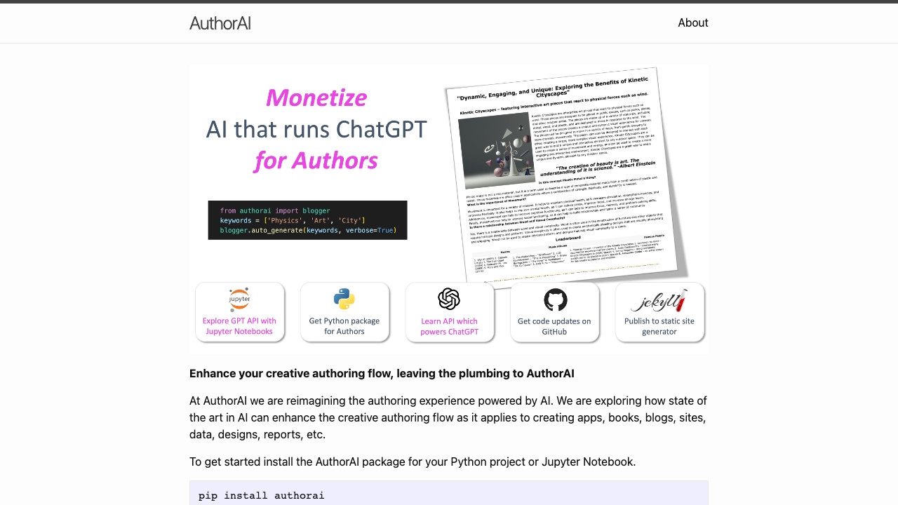 AuthorAI screenshot