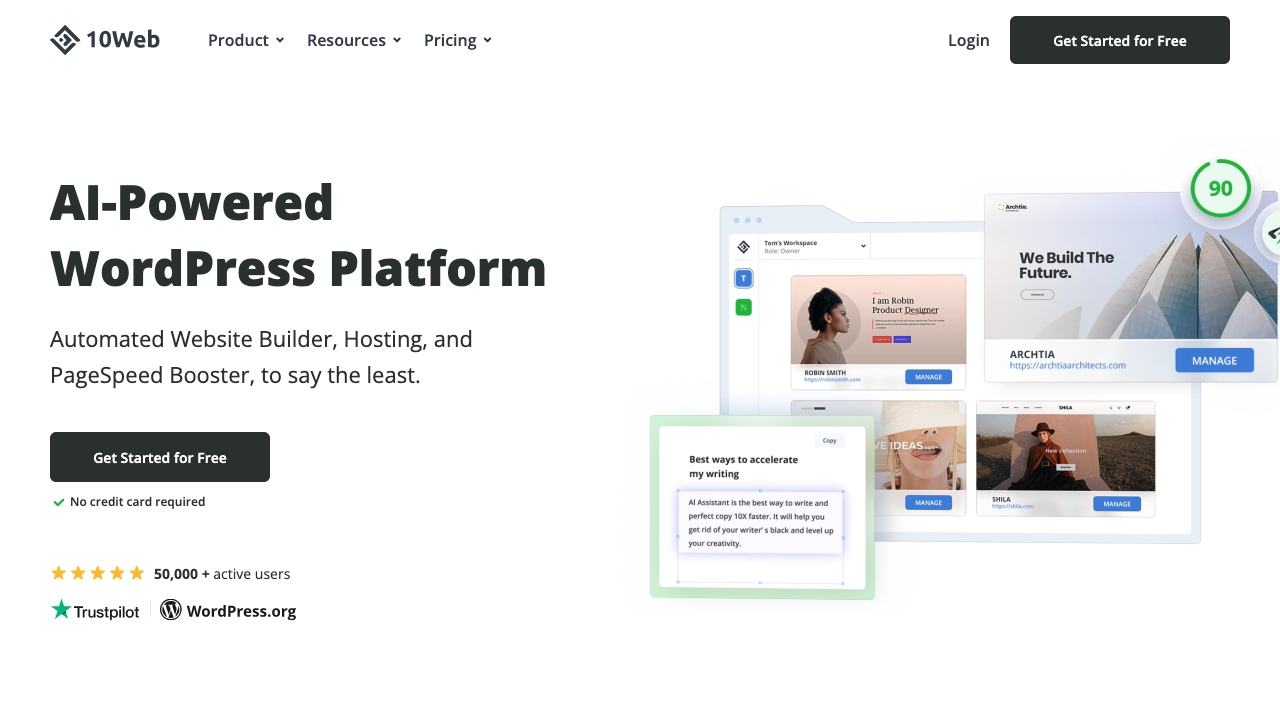 10Web screenshot