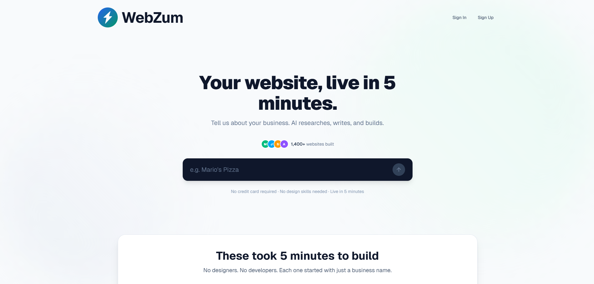 WebZum screenshot